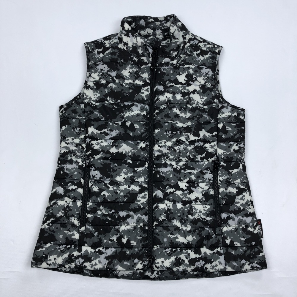 iBKUL Women's Puffer Vest Size M Digital Camo Polartec Power Fill Full Zip